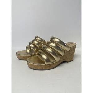 Women's Sam Edelman Yuki Wedge Sandals in Gold Size 8